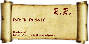 Rák Rudolf névjegykártya